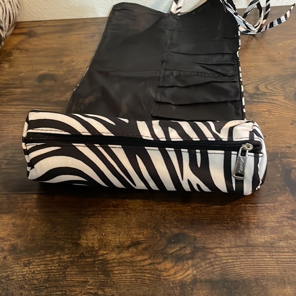 NEW Zebra Print Cosmetic Brush Holder and Bag! CAN BE PERSONALIZED! - Picture 5 of 16